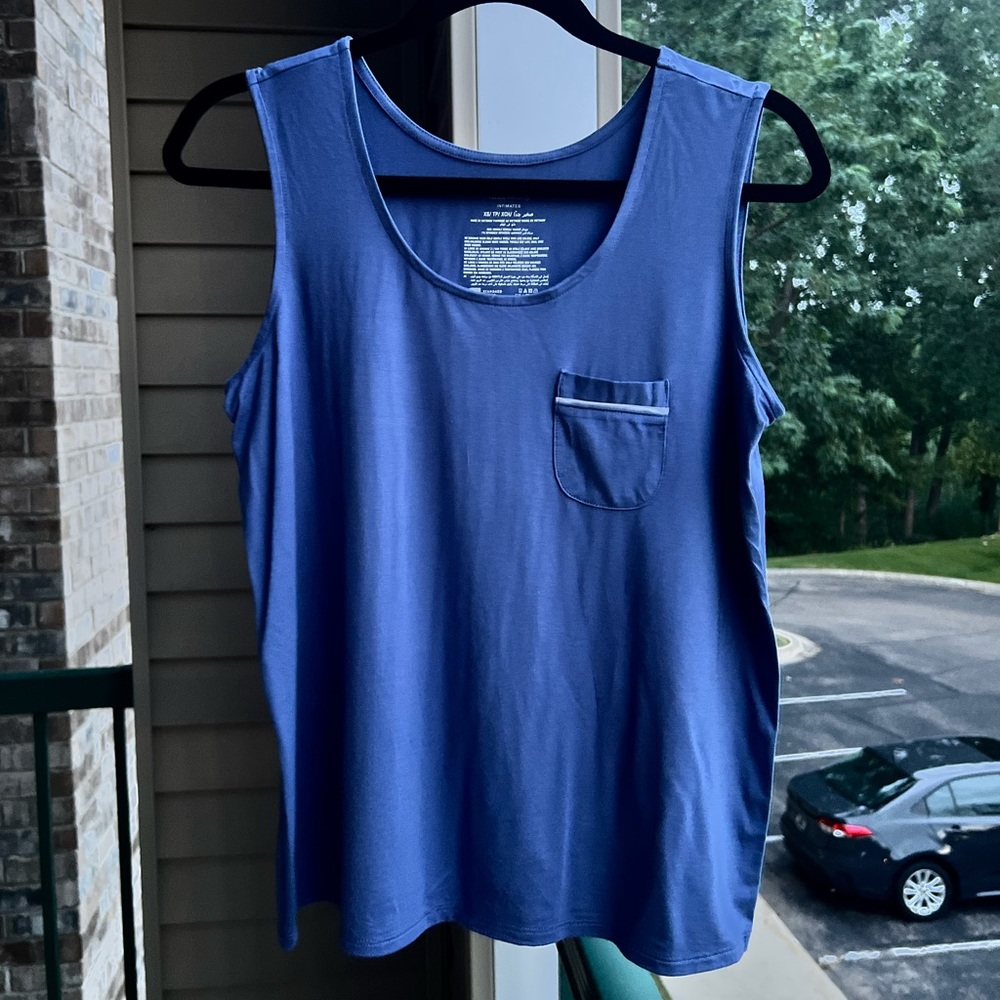 🆕 ✨🫐 State of Day Blue Tank Top XS Stretch Summer Sleeveless Loungewear Chic - Picture 3 of 7